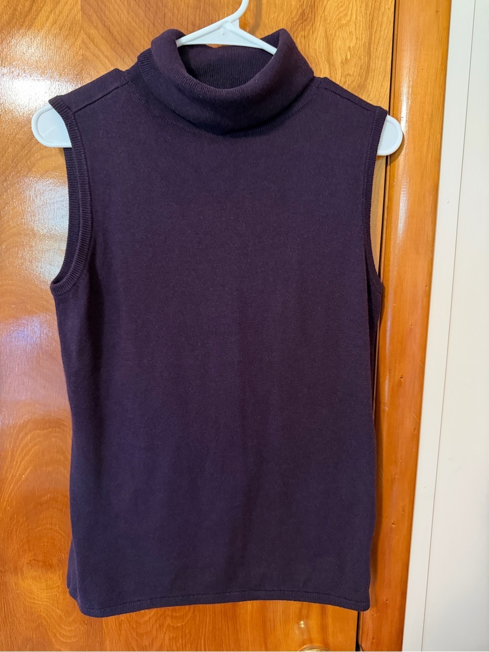 Ann Taylor Sleeveless Turtleneck in Plum